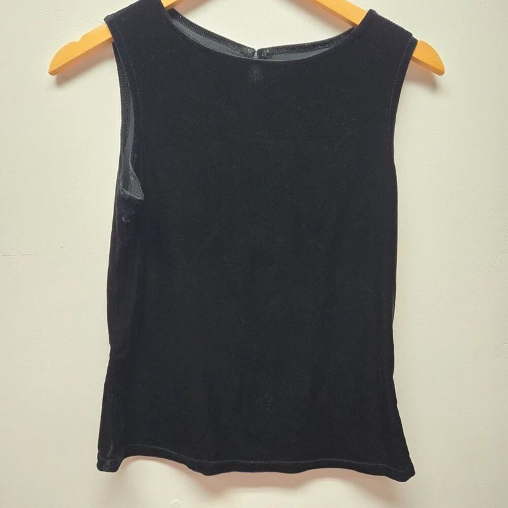 Jessica McClintock vintage Velvet Black Top sz Med